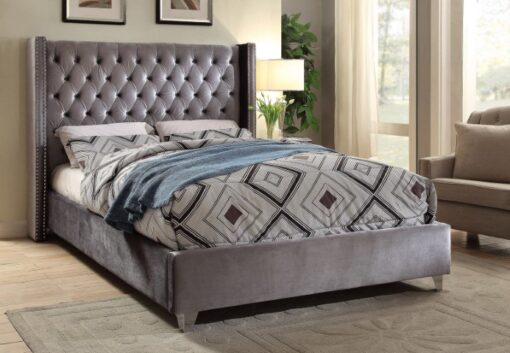 paris luxury velvet platform bed