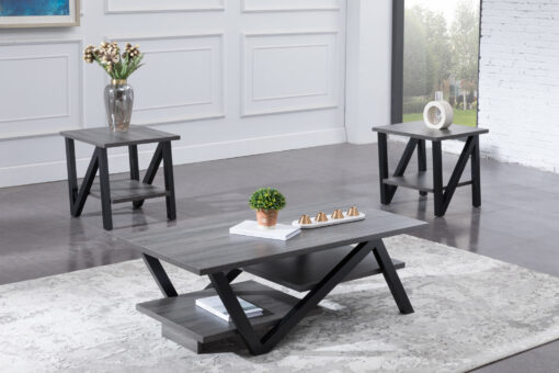 3 pc grigio coffee table set