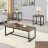3pc distressed wooden top coffee table set