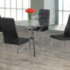 5 pcs tempered clear glass dining set