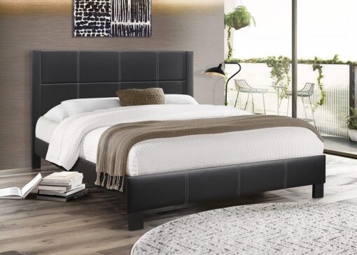 Affordable Stylish PU Platform Bed Black Colour