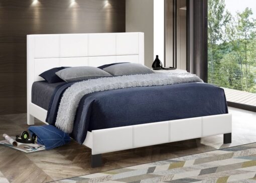Affordable Stylish PU Platform Bed White