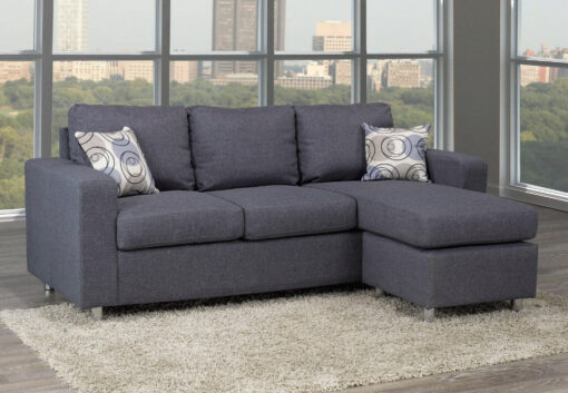 Compact Reversible Grey Sofa Sectional