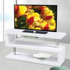 Dos TV Stand in Glossy White