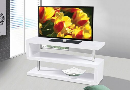 Dos TV Stand in Glossy White