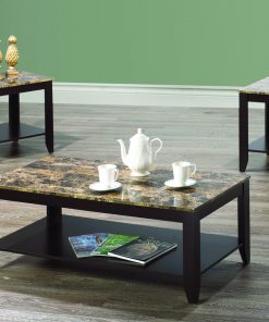Marble Coffee Table Set in Light Brown
