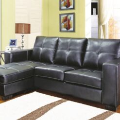 Leather Sectional Sofa Black