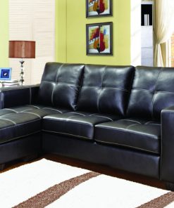 Leather Sectional Sofa Black