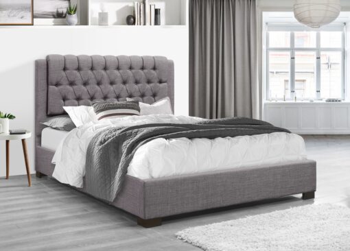 Yana Modern Grey Fabric Platform Bed