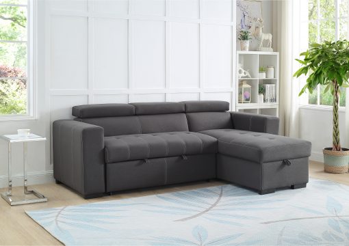 Zara Modern Grey Reversible Sectional Sofa