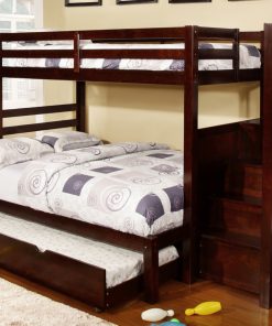 Staircase Twin Over Double Bunk Bed