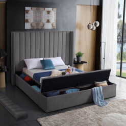 Yasmine Storage Platform Bed Grey