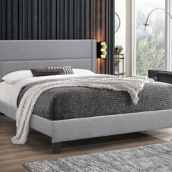 Affordable Stylish Fabric Platform Bed Light Grey
