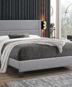 Affordable Stylish Fabric Platform Bed Light Grey