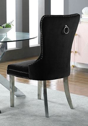 Alysa Velvet Chair Back Black