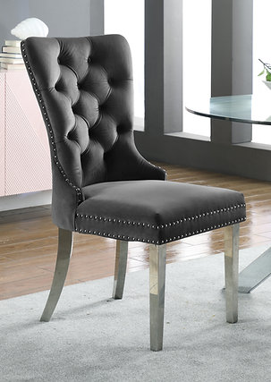 Alysa Velvet Chair Grey