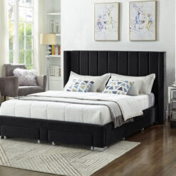 Veronica Velvet Bed Black2