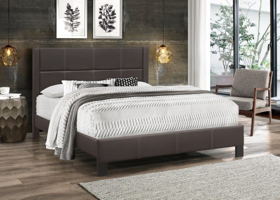 Affordable Stylish PU Platform Bed Brown