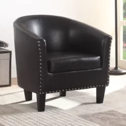 Brookside tub chair leather black