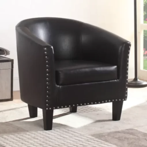 Brookside tub chair leather black