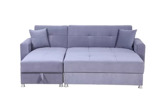 Light grey Turkish sectional sofa bed with storage