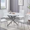 McLeod Round White Marble Glass Table 1
