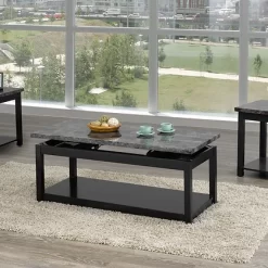 Minto 3pc lift light grey marble coffee table set