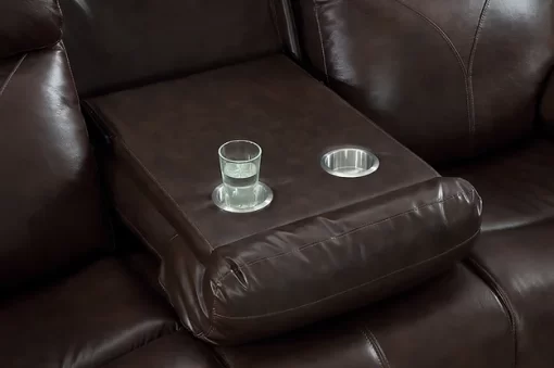 Brown sofa handrest