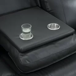 Grey Leather Cup Holder