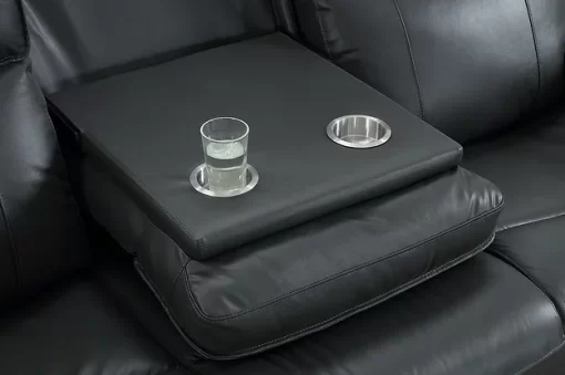 Grey Leather Cup Holder