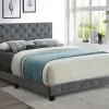 Salisbury luxury velvet platform bed grey