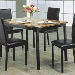 Light Brown Marble Table Dining Set