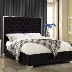 Berlin Luxury Velvet Platform Bed Black