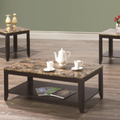 Faux Light Brown Marble Coffee Table Set