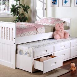 Lulu Captain Bed with Trundle in White Color