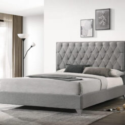 Raya Luxury Platform Bed Grey Fabric