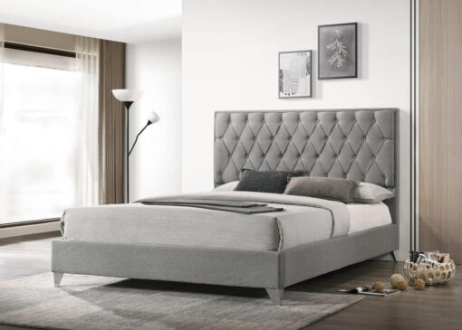 Raya Luxury Platform Bed Grey Fabric