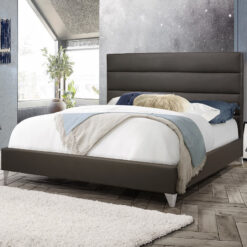 Aria Luxury King Platform Bed Faux Leather